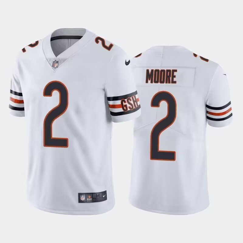 White Chicago Bears #2 D.J. Moore Vapor Untouchable Stitched Football Jersey - CBJ192