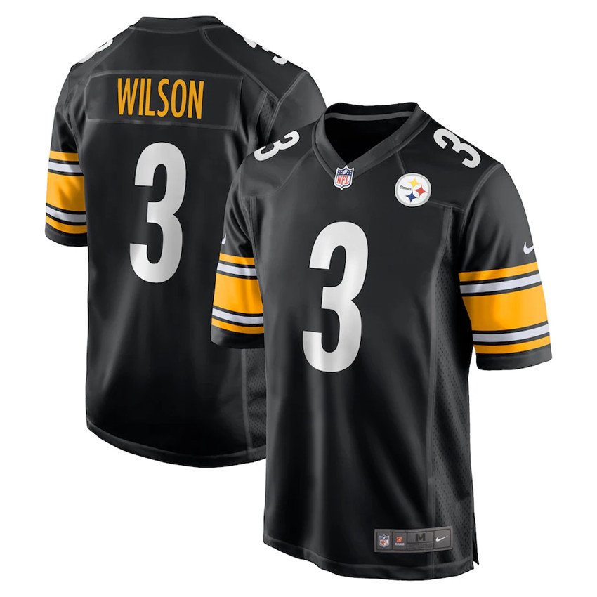 Black Pittsburgh Steelers #3 Russell Wilson Stitched Game Jersey - PSJ828