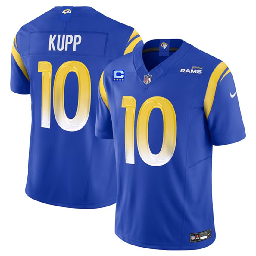 Blue Los Angeles Rams #10 Cooper Kupp 2023 F.U.S.E. With 4-Star C Patch Vapor Untouchable Limited Stitched Football Jersey - LAR10