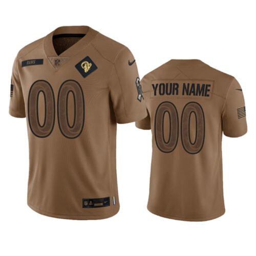 Brown Los Angeles Rams Active Player Custom 2023 Salute To Setvice Limited Stitched Football Jersey - LAR223