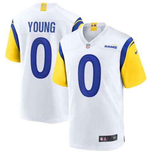 White Los Angeles Rams #0 Byron Young Stitched Game Jersey - LAR464