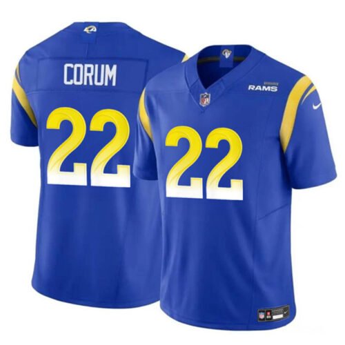 Blue Los Angeles Rams #22 Blake Corum 2024 Draft F.U.S.E Vapor Untouchable Stitched Football Jersey - LAR449