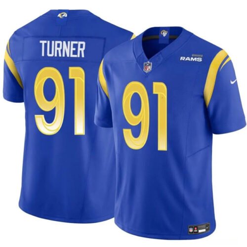 Blue Los Angeles Rams #91 Kobie Turner 2025 F.U.S.E. Vapor Untouchable Stitched Football Jersey - LAR131