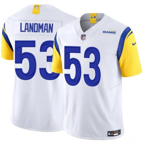 White Los Angeles Rams #53 Nate Landman 2025 F.U.S.E. Vapor Untouchable Stitched Football Jersey - LAR257