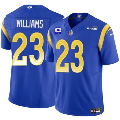 Blue Los Angeles Rams #23 Kyren Williams 2025 F.U.S.E. With 1-Star C Patch Vapor Untouchable Stitched Football Jersey - LAR573