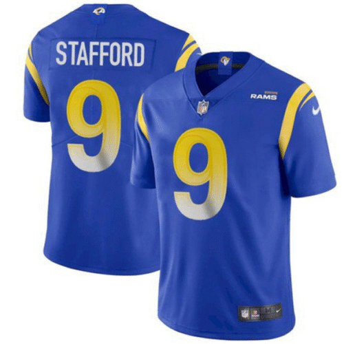Royal Los Angeles Rams #9 Matthew Stafford 2022 Super Bowl LVI Vapor Limited Stitched Jersey - LAR398