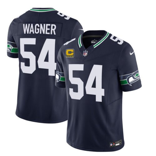 Navy Seattle Seahawks #54 Bobby Wagner 2023 F.U.S.E. With 4-Star C Patch Limited Stitched Football Jersey