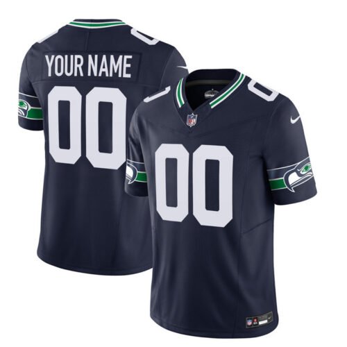 Navy Seattle Seahawks Active Player Custom 2023 F.U.S.E. Limited Stitched Football Jersey