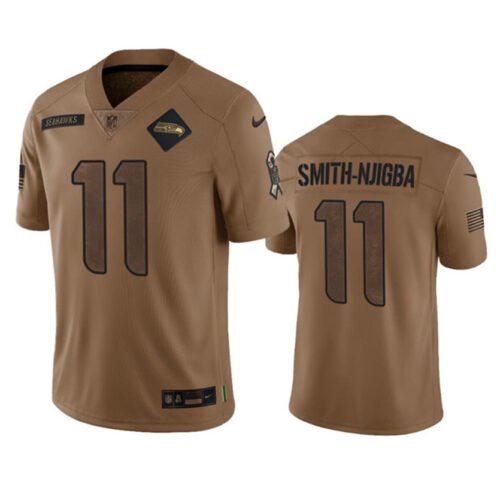 Brown Seattle Seahawks #11 Jaxon Smith-Njigba 2023 Salute To Service Limited Stitched Football Jersey