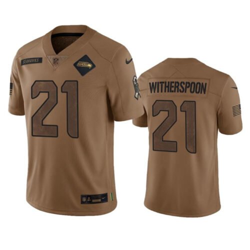 Brown Seattle Seahawks #21 Devon Witherspoon 2023 Salute To Service Limited Stitched Football Jersey