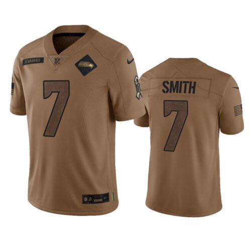 Brown Seattle Seahawks #7 Geno Smith 2023 Salute To Service Limited Stitched Football Jersey