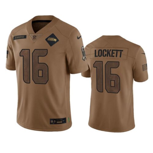 Brown Seattle Seahawks #16 Tyler Lockett 2023 Salute To Service Limited Stitched Football Jersey