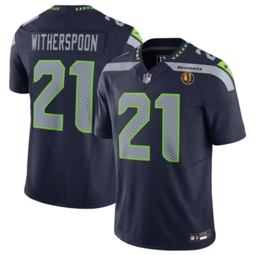 Navy Seattle Seahawks #21 Devon Witherspoon 2023 F.U.S.E. With John Madden Patch Vapor Limited Stitched Football Jersey