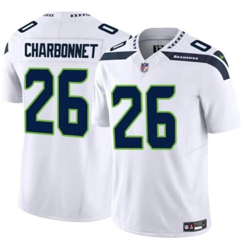 White Seattle Seahawks #26 Zach Charbonnet 2024 F.U.S.E Vapor Limited Stitched Football Jersey