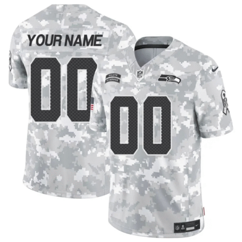 Arctic Camo Seattle Seahawks Active Player Custom 2024 F.U.S.E Salute to Service Limited Stitched Football Jersey