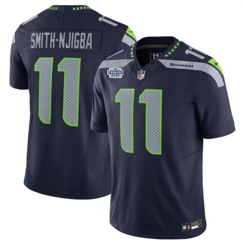 Navy Seattle Seahawks #11 Jaxon Smith-Njigba 2023 F.U.S.E. With Prem1ere Patch 90th Anniversary Vapor Untouchable Limited Stitched Football Jersey