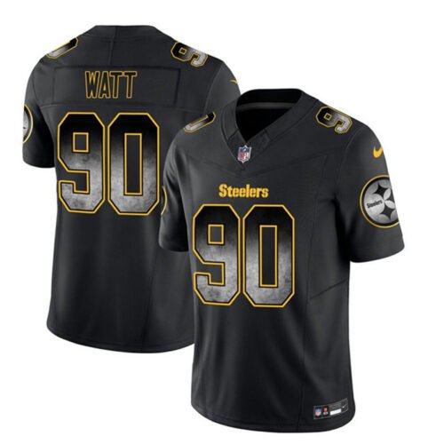 Black Pittsburgh Steelers #90 T.J. Watt 2023 F.U.S.E. Smoke Vapor Untouchable Limited Stitched Jersey - PSJ486