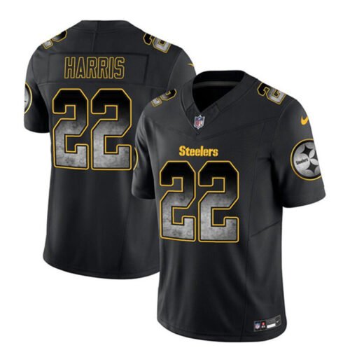 Black Pittsburgh Steelers #22 Najee Harris 2023 F.U.S.E. Smoke Vapor Untouchable Limited Stitched Football Jersey - PSJ479