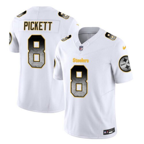 White Pittsburgh Steelers #8 Kenny Pickett 2023 F.U.S.E. Smoke Vapor Untouchable Limited Stitched Jersey - PSJ721
