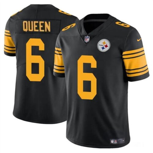 Black Pittsburgh Steelers #6 Patrick Queen Color Rush Vapor Untouchable Limited Stitched Jersey - PSJ453