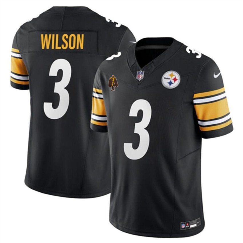 Black Pittsburgh Steelers #3 Russell Wilson F.U.S.E. With Walter Payton Patch Vapor Untouchable Limited Stitched Jersey - PSJ454
