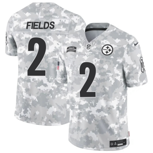 Arctic Camo Pittsburgh Steelers #2 Justin Fields 2024 F.U.S.E Salute to Service Limited Stitched Football Jersey - PSJ568