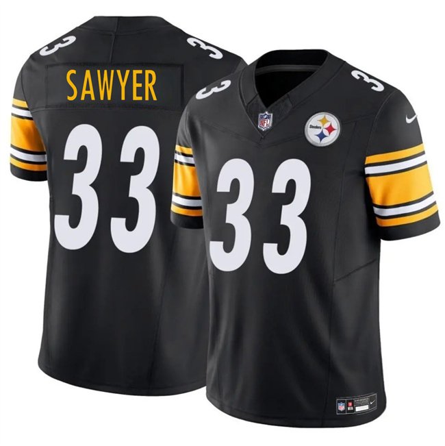 Black Pittsburgh Steelers #33 Jack Sawyer 2025 Draft F.U.S.E. Vapor Limited Stitched Football Jersey - PSJ735