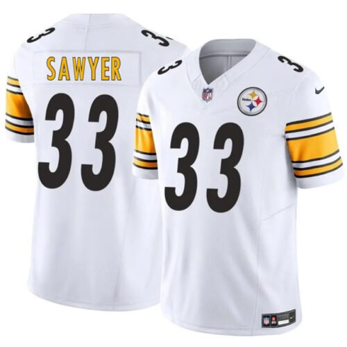 White Pittsburgh Steelers #33 Jack Sawyer 2025 Draft F.U.S.E. Vapor Limited Stitched Football Jersey - PSJ61