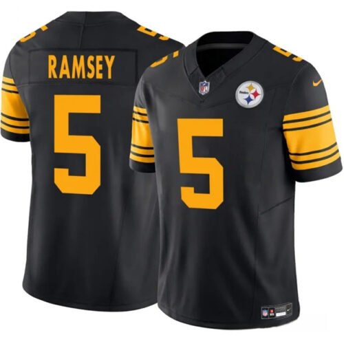 Black Pittsburgh Steelers #5 Jalen Ramsey 2025 F.U.S.E. Color Rush Vapor Untouchable Limited Stitched Jersey - PSJ598