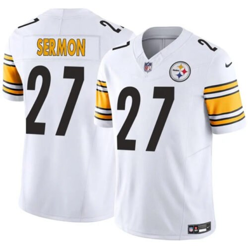 White Pittsburgh Steelers #27 Trey Sermon 2025 F.U.S.E. Vapor Limited Stitched Football Jersey - PSJ155