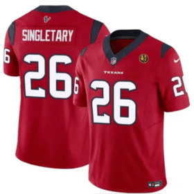 Red Houston Texans #26 Devin Singletary 2023 F.U.S.E. With John Madden Patch Vapor Limited Stitched Football Jersey - HTJ181
