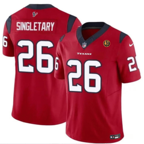 Red Houston Texans #26 Devin Singletary 2023 F.U.S.E. With John Madden Patch Vapor Limited Stitched Football Jersey - HTJ181