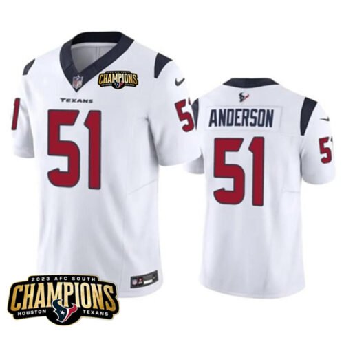 White Houston Texans #51 Will Anderson Jr. 2023 F.U.S.E. AFC South Champions Patch Vapor Untouchable Limited Stitched Football Jersey - HTJ229