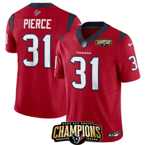 Red Houston Texans #31 Dameon Pierce 2023 F.U.S.E. AFC South Champions Patch Vapor Untouchable Limited Stitched Football Jersey - HTJ375