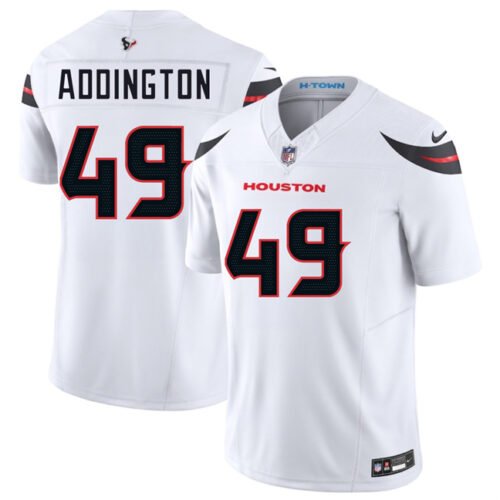 White Houston Texans #49 Tucker Addington 2024 Vapor F.U.S.E. Limited Stitched jersey - HTJ111