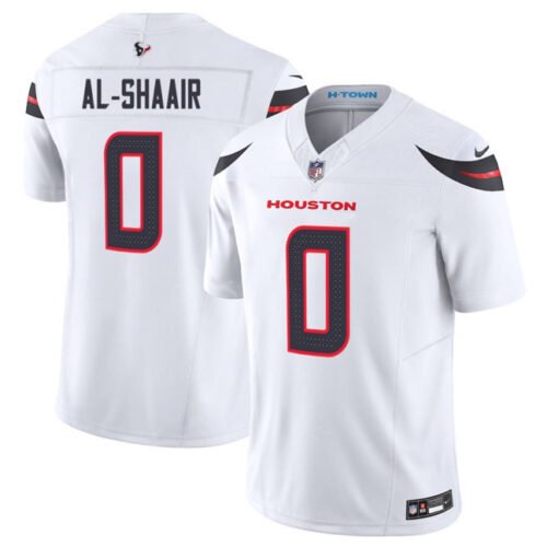 White Houston Texans #0 Azeez Al-Shaair 2025 F.U.S.E. Vapor Limited Stitched Football Jersey - HTJ236
