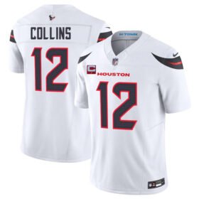 White Houston Texans #12 Nico Collins 2025 F.U.S.E. With 1-Star C Patch Vapor Limited Stitched Football Jersey - HTJ352