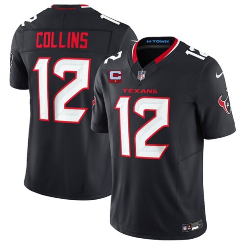 Navy Houston Texans #12 Nico Collins 2025 F.U.S.E. With 1-Star C Patch Vapor Limited Stitched Football Jersey - HTJ38