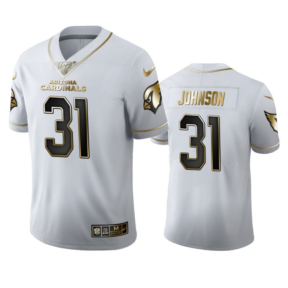 Arizona Cardinals #31 David Johnson Nike White Golden Edition Vapor Limited NFL 100 Jersey - ACJ119