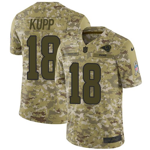Nike Rams #18 Cooper Kupp Camo Stitched NFL Limited 2018 Salute To Service Jersey - LAR448