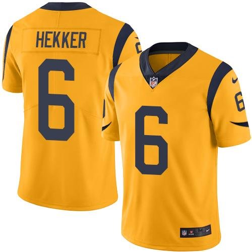 Nike Rams #6 Johnny Hekker Gold Stitched NFL Limited Rush Jersey - LAR40