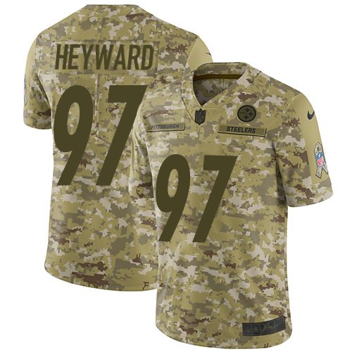 Nike Steelers #97 Cameron Heyward Camo Stitched NFL Limited 2018 Salute To Service Jersey - PSJ223