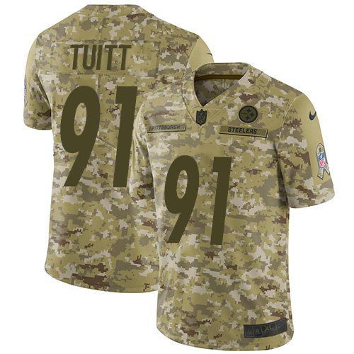 Nike Steelers #91 Stephon Tuitt Camo Stitched NFL Limited 2018 Salute To Service Jersey - PSJ82