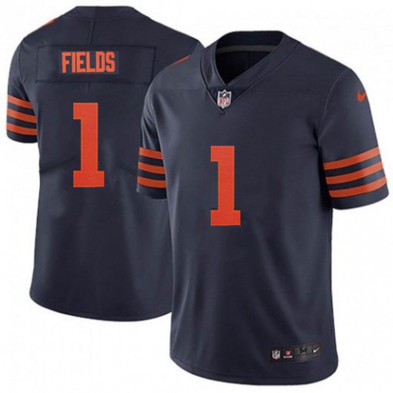 Navy Chicago Bears #1 Justin Fields Vapor Untouchable Limited Stitched Jersey - CBJ265