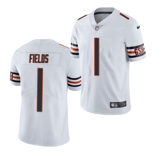 White Chicago Bears #1 Justin Fields 2021 NFL Draft  Vapor untouchable Limited Stitched Jersey - CBJ512