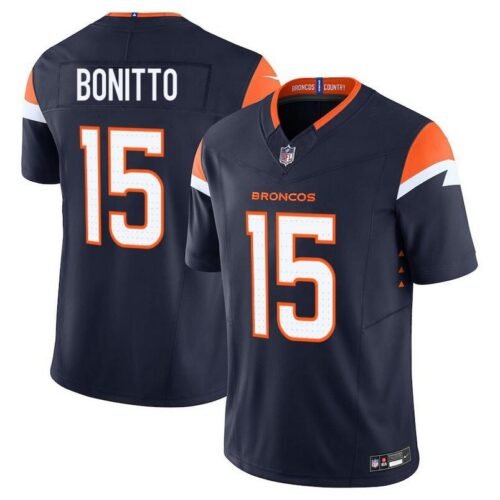 Navy Denver Broncos #15 Nik Bonitto F.U.S.E. Vapor Limited Stitched Football Jersey