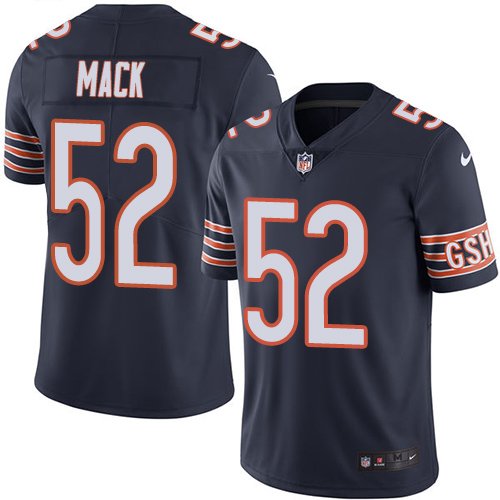 Nike Bears #52 Khalil Mack Navy Blue Team Color Stitched NFL Vapor Untouchable Limited Jersey - CBJ18