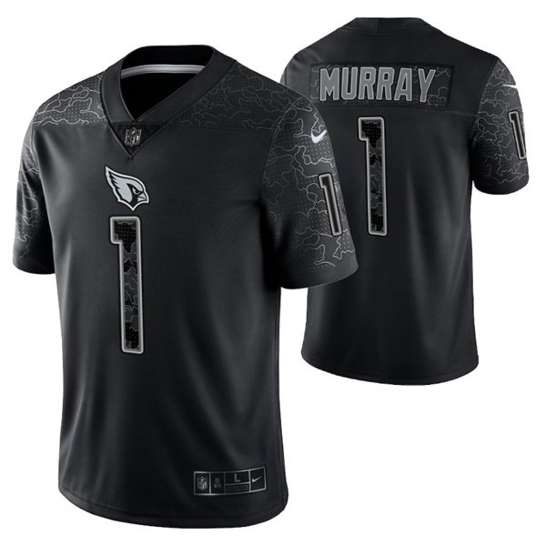 Black Arizona Cardinals #1 Kyler Murray Reflective Limited Stitched Football Jersey - ACJ168