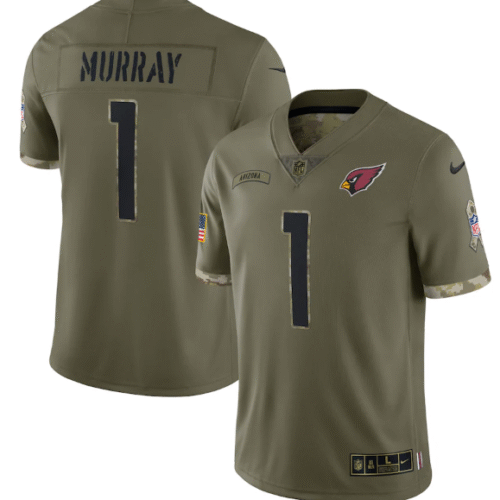 Arizona Cardinals #1 Kyler Murray Olive 2022 Salute To Service Limited Stitched Jersey - ACJ309