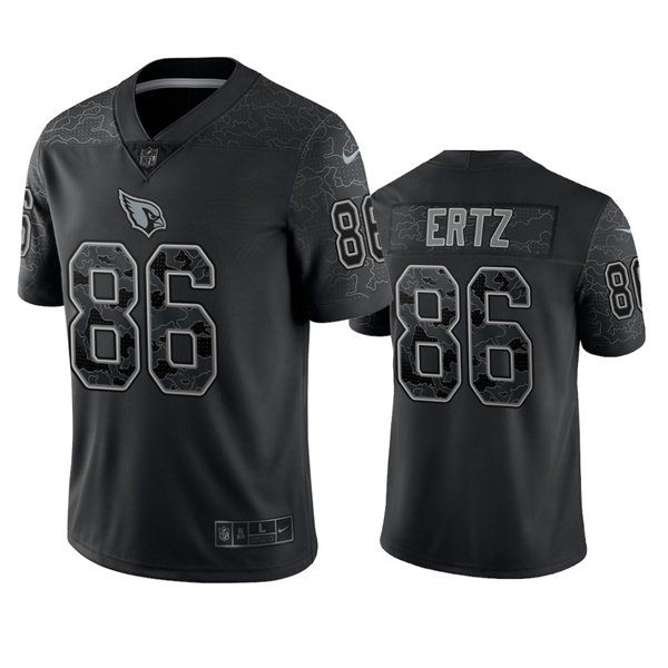 Black Arizona Cardinals #86 Zach Ertz Reflective Limited Stitched Football Jersey - ACJ266